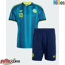 Camiseta Colombia James Rodriguez #10 Visitante Equipación para niños Mundial 2026 manga corta (+ pantalones cortos)